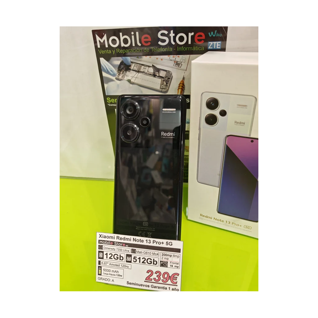 Xiaomi Redmi Note 13 Pro+ 512GB negro
