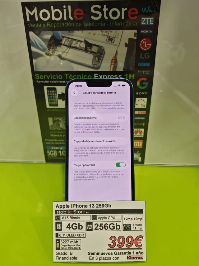 Apple iPhone 13 256GB Azul bateria