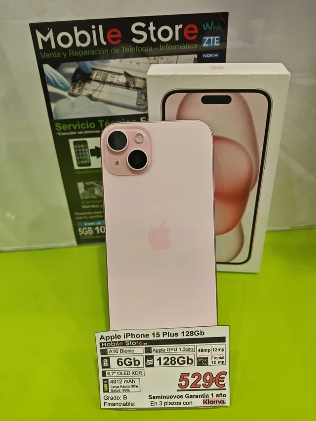 Apple iPhone 15 Plus 128GB Rosa: imagen 1