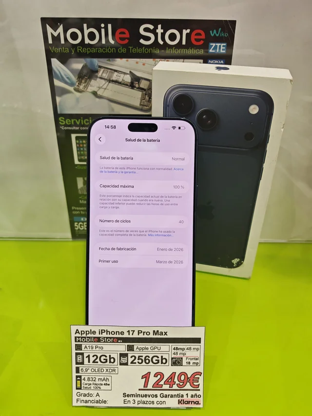 Apple iPhone 17 Pro Max 256GB Azul