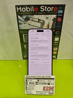 Apple iPhone 15 Pro Max 512GB Gris: imagen 2
