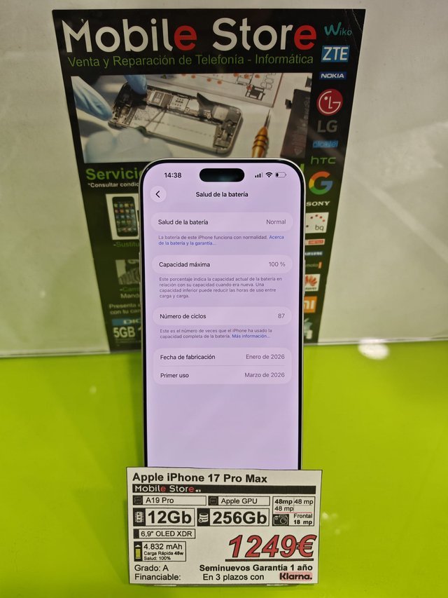 Apple iPhone 17 Pro Max 256GB Blanco