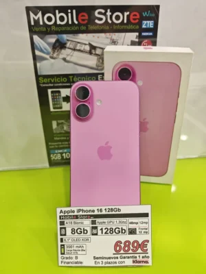 Apple iPhone 16 128GB Rosa: imagen 1