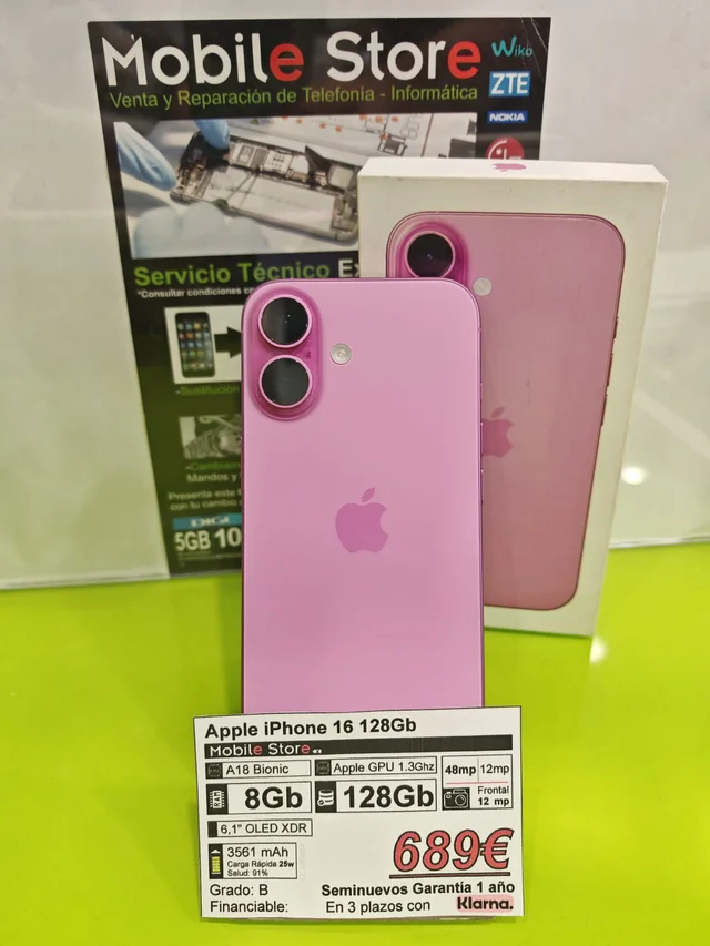 Apple iPhone 16 128GB Rosa