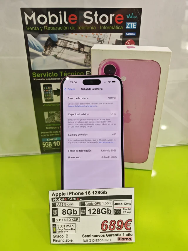Apple iPhone 16 128GB Rosa